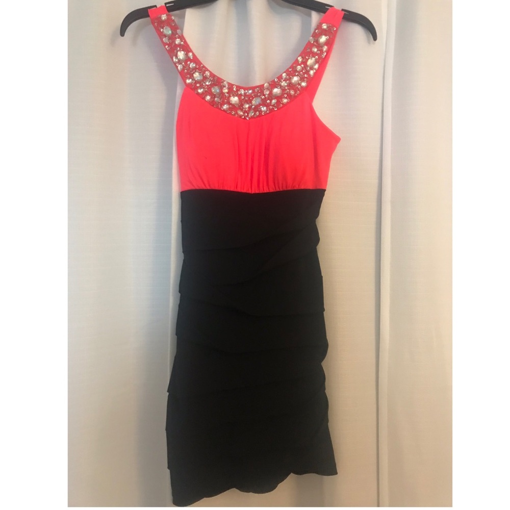 pink and black dress!